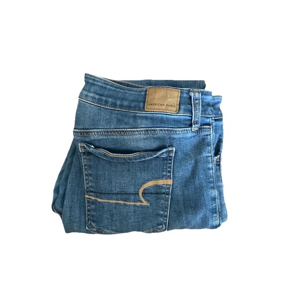 American Eagle Next Level Stretch Blue Jeans Jegging women’s Size 12 32x28 - Picture 3 of 8